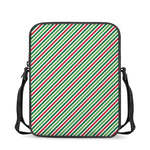 Merry Christmas Stripes Pattern Print Rectangular Crossbody Bag