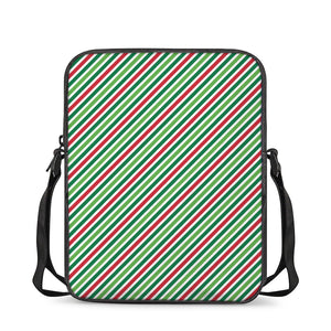 Merry Christmas Stripes Pattern Print Rectangular Crossbody Bag