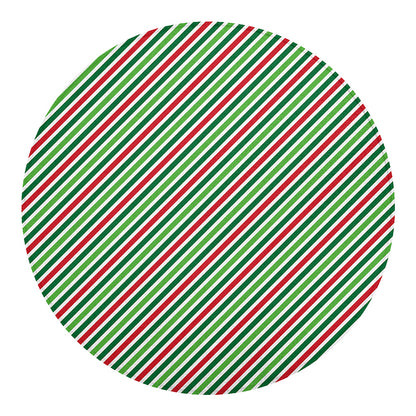 Merry Christmas Stripes Pattern Print Round Blanket
