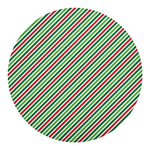 Merry Christmas Stripes Pattern Print Round Blanket