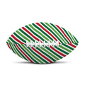 Merry Christmas Stripes Pattern Print Rugby Ball