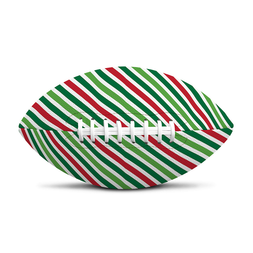 Merry Christmas Stripes Pattern Print Rugby Ball