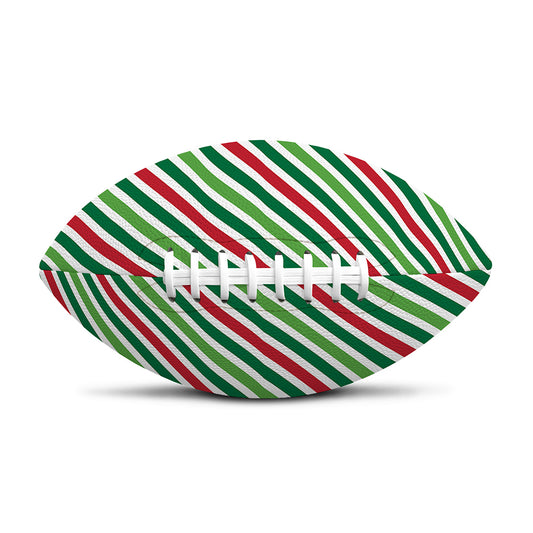 Merry Christmas Stripes Pattern Print Rugby Ball