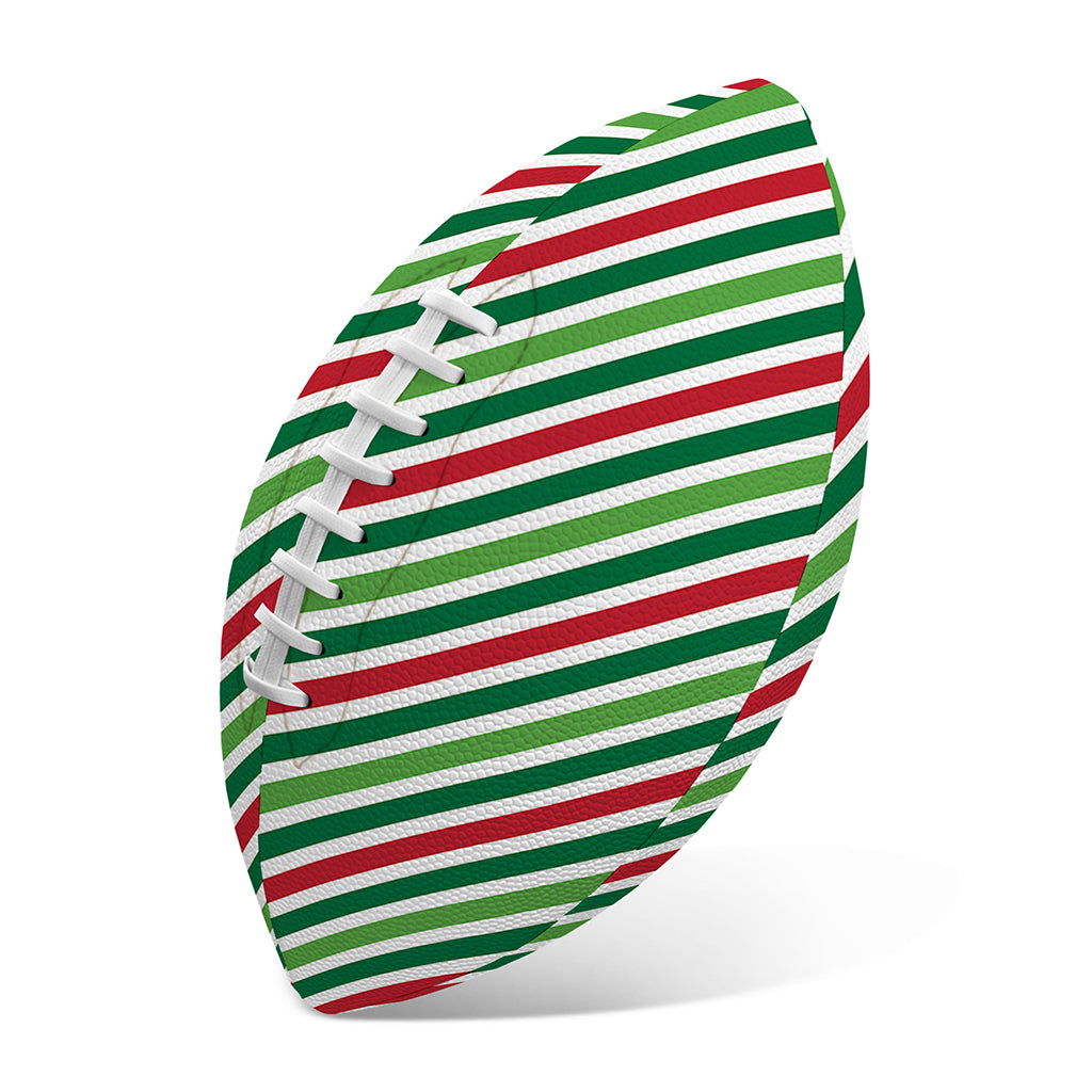 Merry Christmas Stripes Pattern Print Rugby Ball