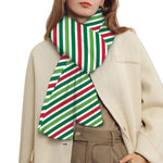 Merry Christmas Stripes Pattern Print Scarf