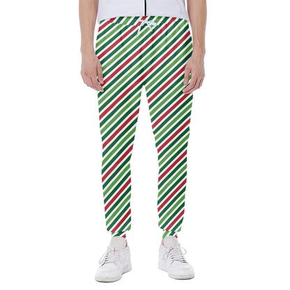 Merry Christmas Stripes Pattern Print Scuba Joggers