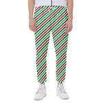 Merry Christmas Stripes Pattern Print Scuba Joggers