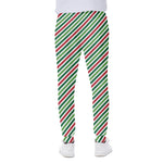 Merry Christmas Stripes Pattern Print Scuba Joggers