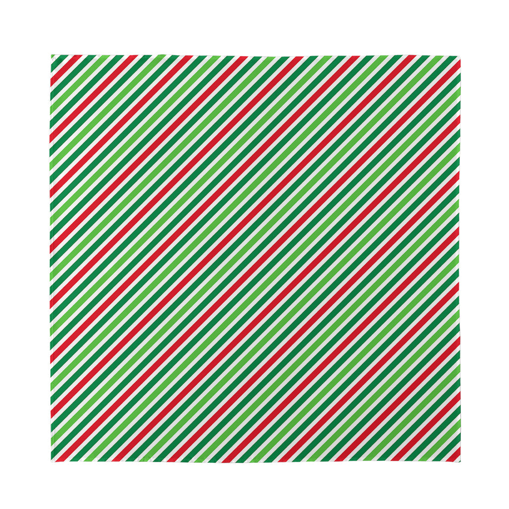 Merry Christmas Stripes Pattern Print Silk Bandana