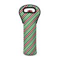 Merry Christmas Stripes Pattern Print Single Neoprene Wine Tote