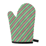 Merry Christmas Stripes Pattern Print Single Oven Mitt