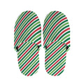Merry Christmas Stripes Pattern Print Slippers