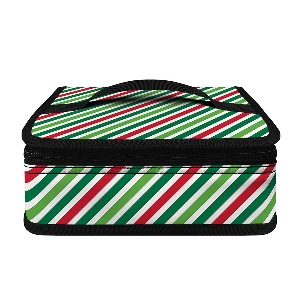 Merry Christmas Stripes Pattern Print Small Lunch Bag