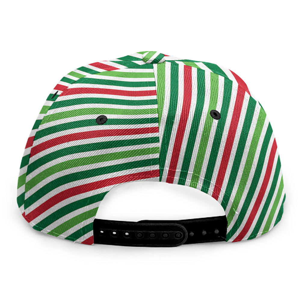 Merry Christmas Stripes Pattern Print Snapback Cap