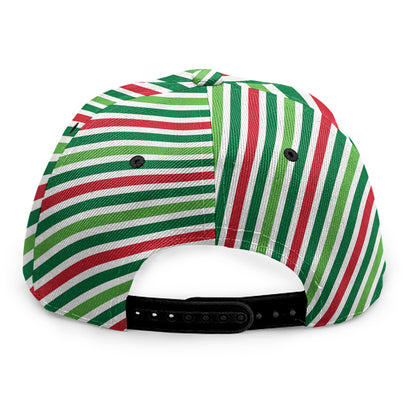 Merry Christmas Stripes Pattern Print Snapback Cap
