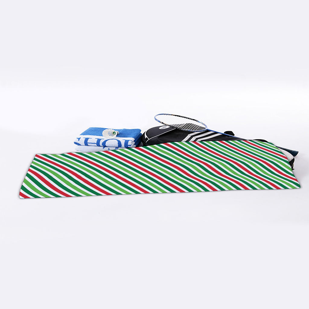 Merry Christmas Stripes Pattern Print Sports Towel