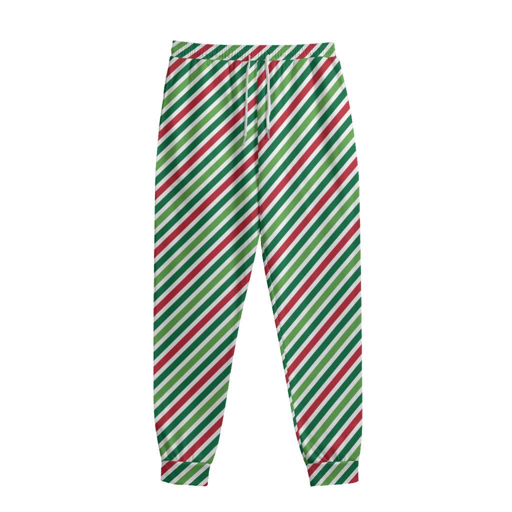 Merry Christmas Stripes Pattern Print Sweatpants