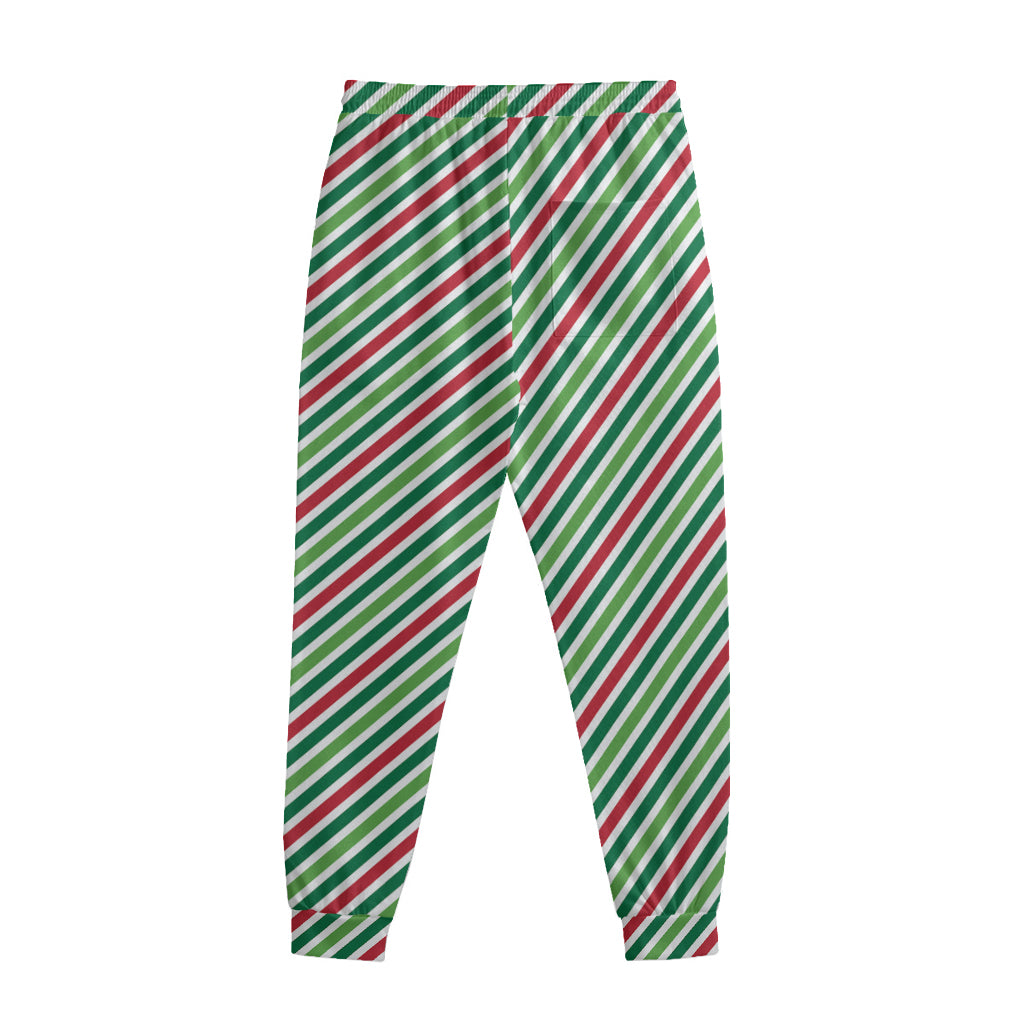 Merry Christmas Stripes Pattern Print Sweatpants