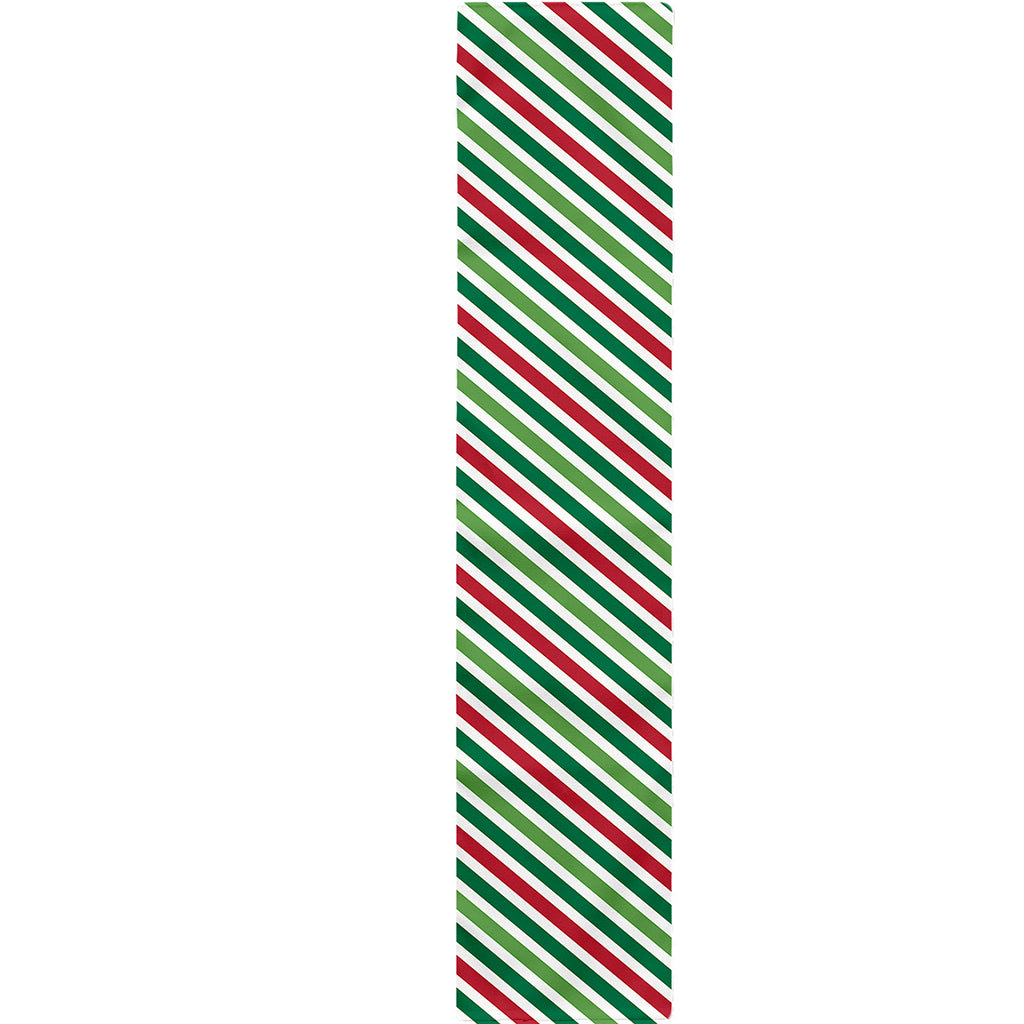 Merry Christmas Stripes Pattern Print Table Runner