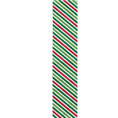 Merry Christmas Stripes Pattern Print Table Runner