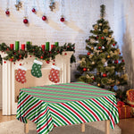 Merry Christmas Stripes Pattern Print Tablecloth