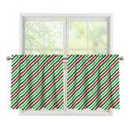 Merry Christmas Stripes Pattern Print Tier Curtains