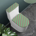 Merry Christmas Stripes Pattern Print Toilet Lid And Tank Cover Set