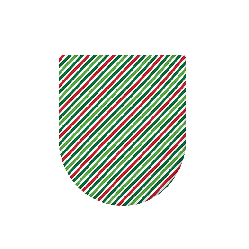 Merry Christmas Stripes Pattern Print Toilet Lid Cover