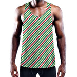Merry Christmas Stripes Pattern Print Training Tank Top
