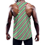 Merry Christmas Stripes Pattern Print Training Tank Top