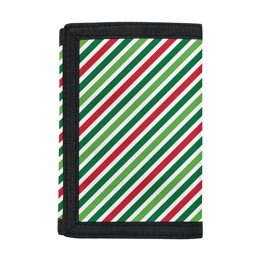 Merry Christmas Stripes Pattern Print Trifold Wallet