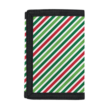 Merry Christmas Stripes Pattern Print Trifold Wallet