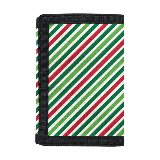Merry Christmas Stripes Pattern Print Trifold Wallet