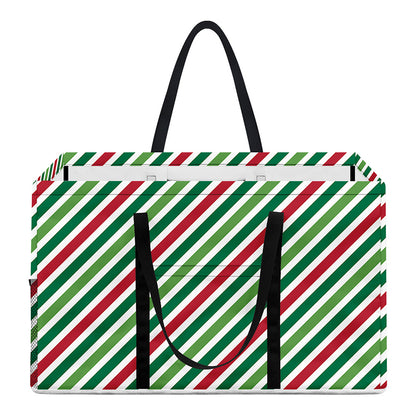 Merry Christmas Stripes Pattern Print Utility Tote Bag