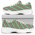 Merry Christmas Stripes Pattern Print White Chunky Shoes