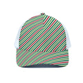 Merry Christmas Stripes Pattern Print White Mesh Trucker Hat