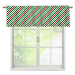 Merry Christmas Stripes Pattern Print Window Valance