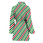 Merry Christmas Stripes Pattern Print Women's Bathrobe