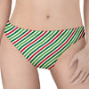 Merry Christmas Stripes Pattern Print Women's Thong