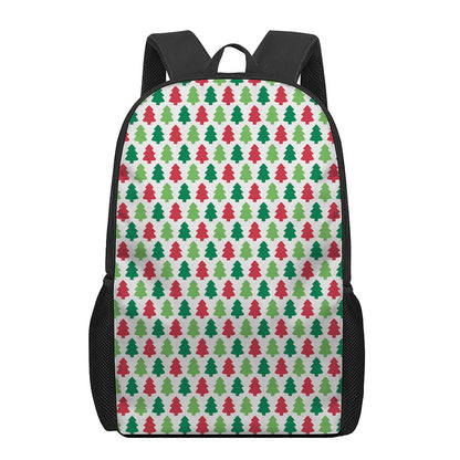 Merry Christmas Tree Pattern Print 17 Inch Backpack