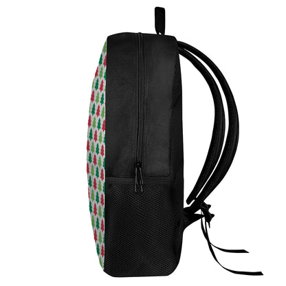 Merry Christmas Tree Pattern Print 17 Inch Backpack