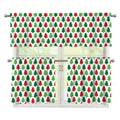 Merry Christmas Tree Pattern Print 3 Piece Kitchen Curtains