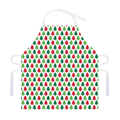 Merry Christmas Tree Pattern Print Adjustable Apron