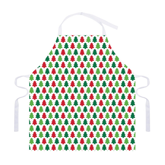 Merry Christmas Tree Pattern Print Adjustable Apron
