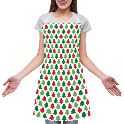 Merry Christmas Tree Pattern Print Adjustable Apron