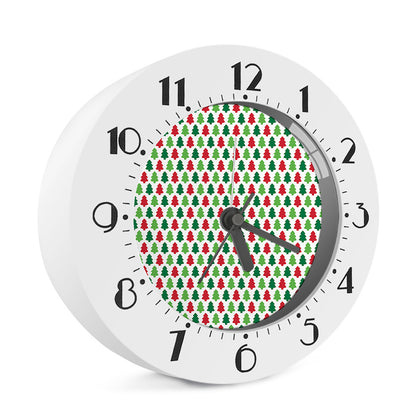 Merry Christmas Tree Pattern Print Alarm Clock