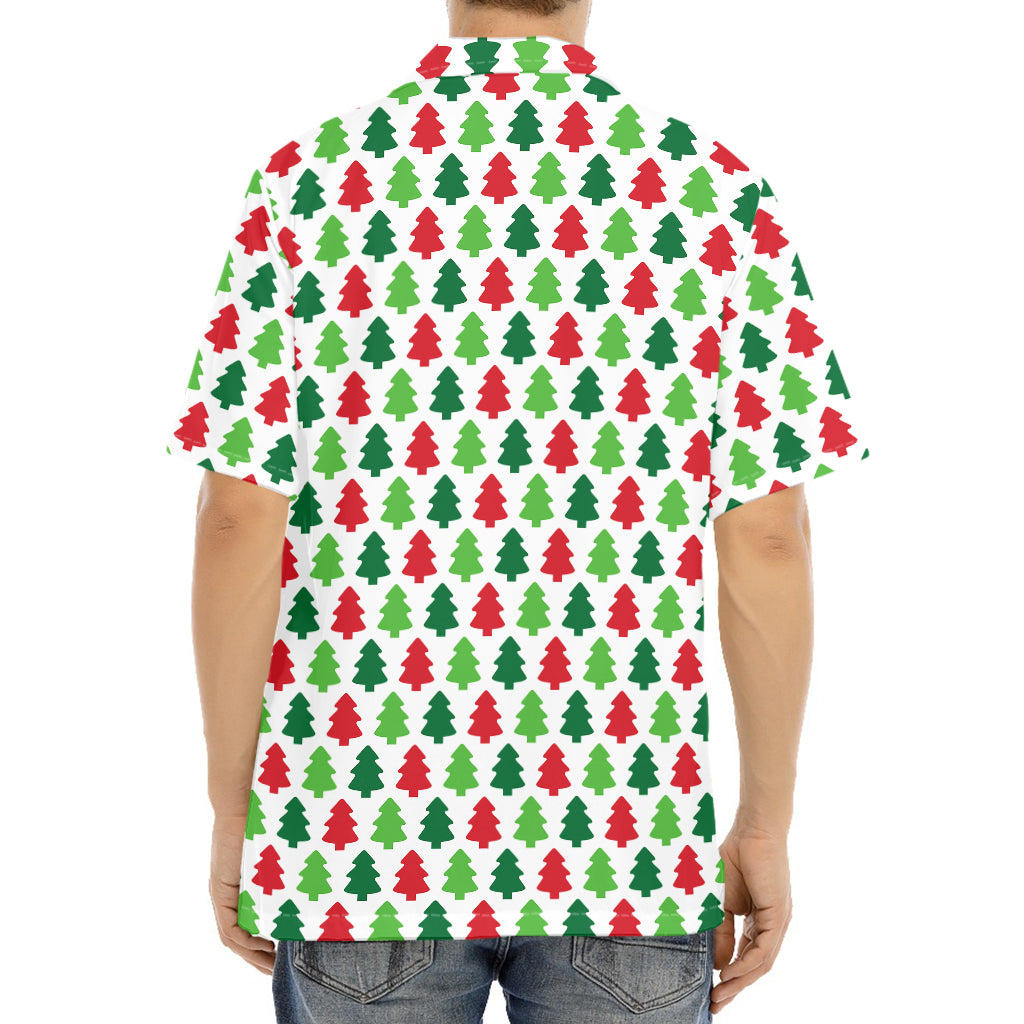 Merry Christmas Tree Pattern Print Aloha Shirt