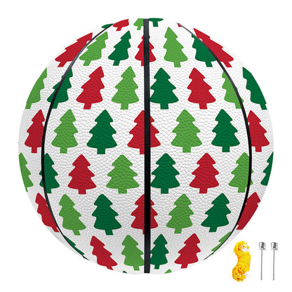 Merry Christmas Tree Pattern Print Basketball