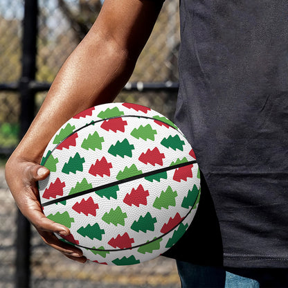 Merry Christmas Tree Pattern Print Basketball