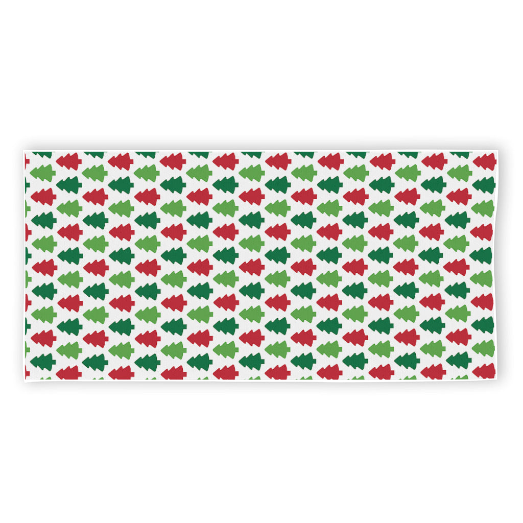 Merry Christmas Tree Pattern Print Beach Towel